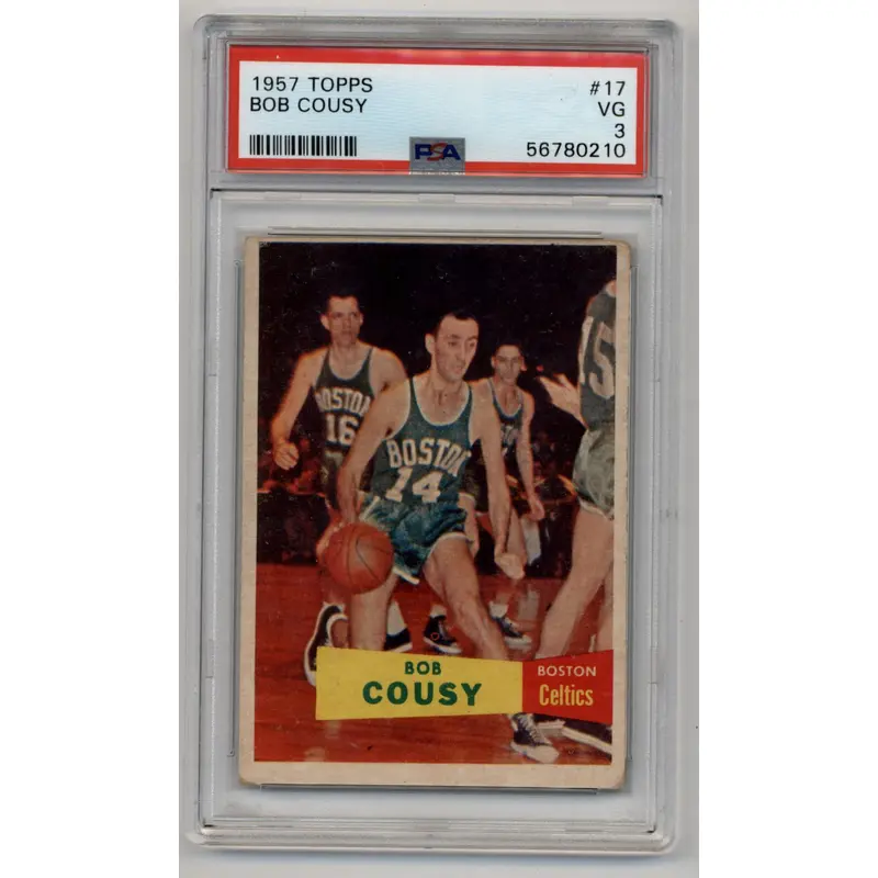 Bob Cousy 1957-58 Topps #17 Rookie PSA 3 Very Good