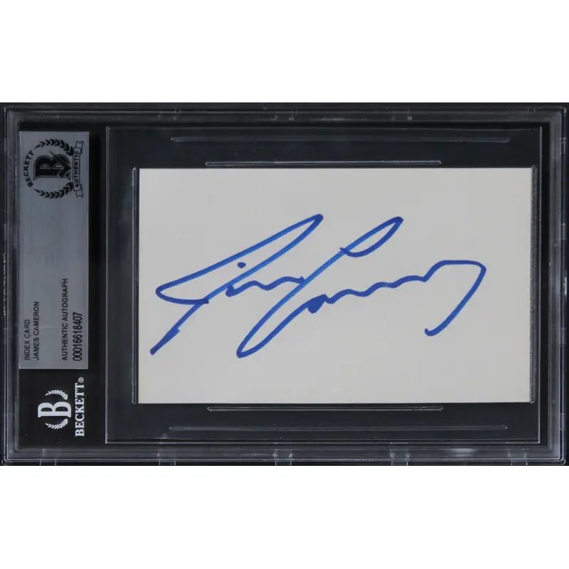 James Cameron Titanic Authentic Signed 3x5 Index Card Autographed BAS Slabbed 3