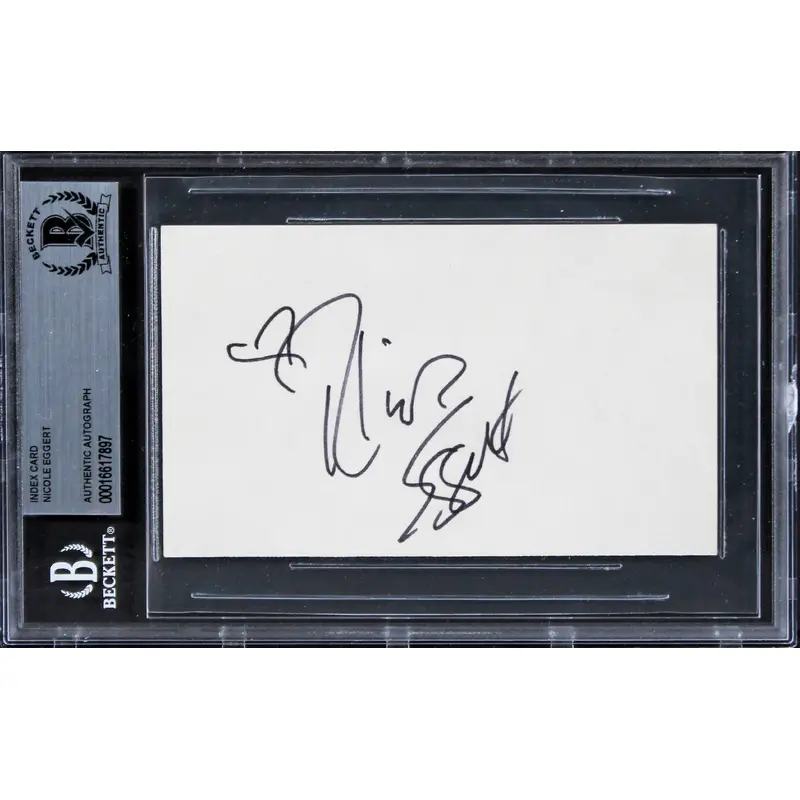 Nicole Eggert Baywatch Authentic Signed 3x5 Index Card Autographed BAS Slabbed 1
