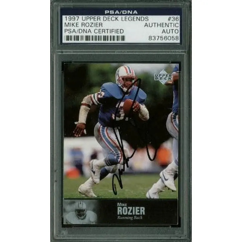 Oilers Mike Rozier Authentic Signed Card 1997 Upper Deck Legends #36 PSA Slabbed