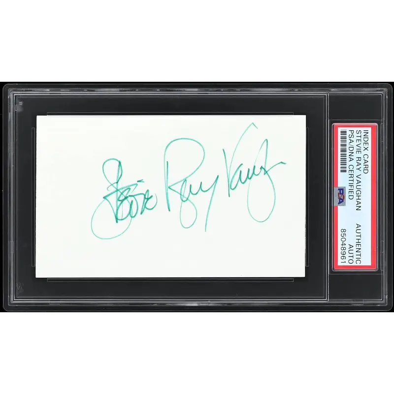 Stevie Ray Vaughan Authentic Signed 3x5 Index Card Autographed PSA/DNA Slabbed