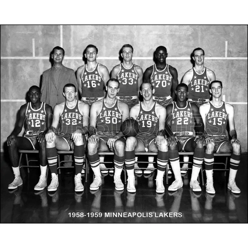 1958-1959 Minneapolis Lakers 8X10 Photo - Elgin Baylor Rookie - 2296