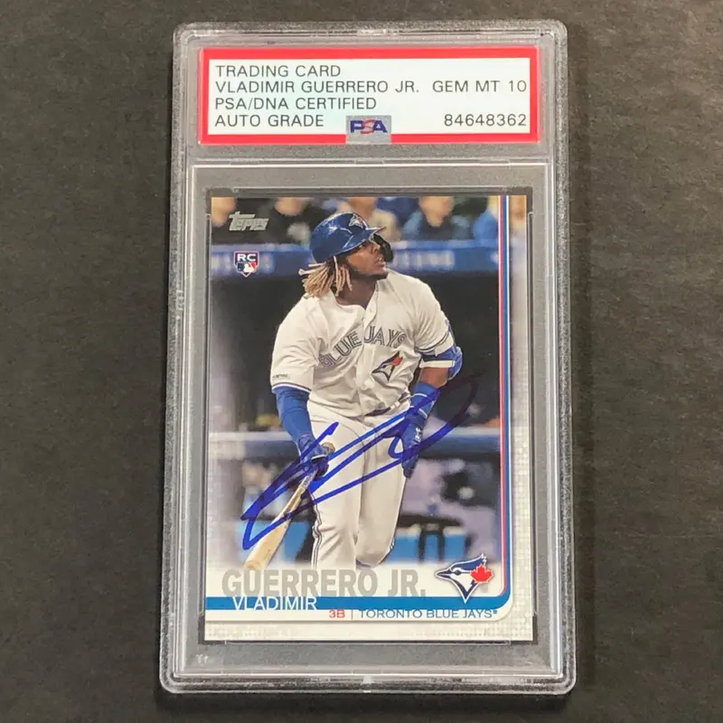 2019 Topps #700 Vladimir Guerrero Jr Signed Card Auto Grade 10 PSA Slabbed Blue Jays