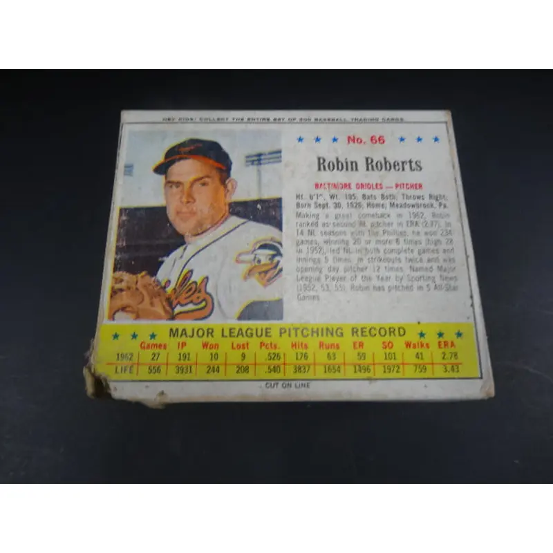 1963 Jello Baseball Robin Roberts Unopened Box