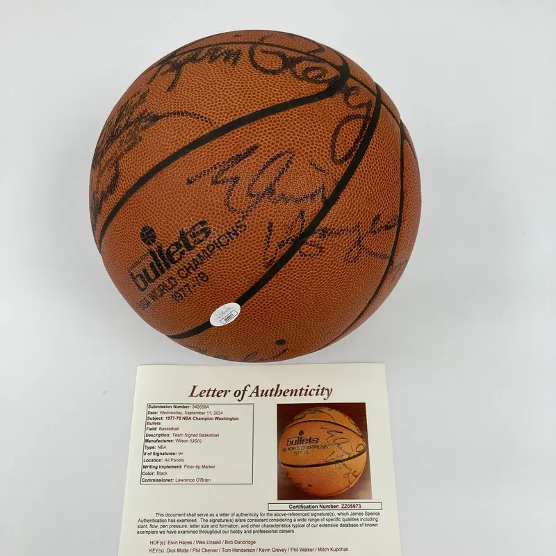 1977-1978 Washington Bullets NBA Champs Team Signed Wilson Game Basketball JSA
