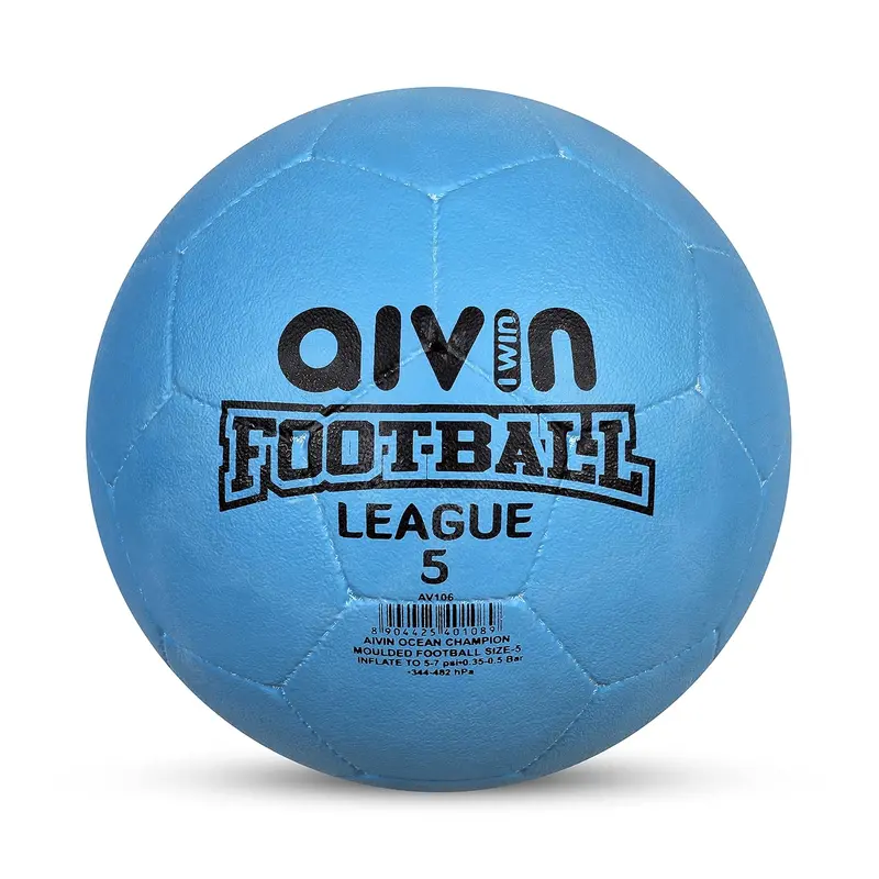 Aivin Ocean Champion League Rubber Molded Football Size-5 (Sky Blue) | Kibi Sports