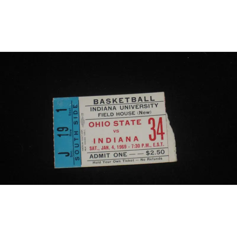 1969 OHIO STATE VS INDIANA BASKETBALL TICKET STUB