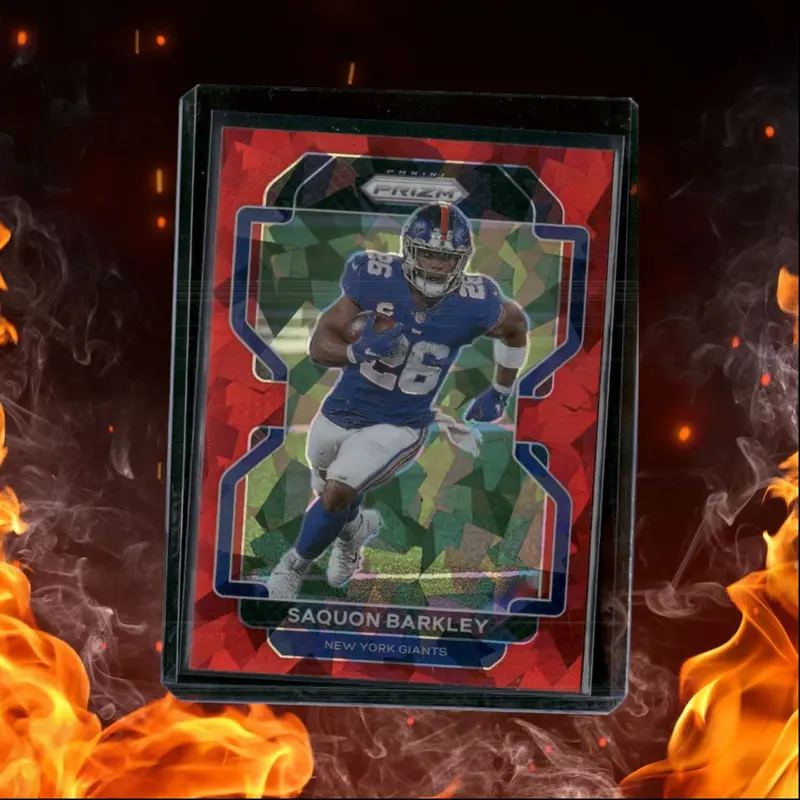 2021 Panini Prizm Saquon Barkley Red Cracked Ice Prizm #232