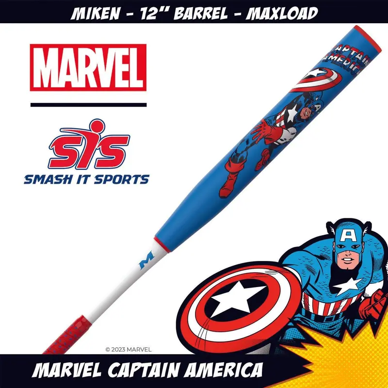 Miken Marvel Captain America 12" 2PC Maxload USSSA Slowpitch Softball Bat - MSU3CAL