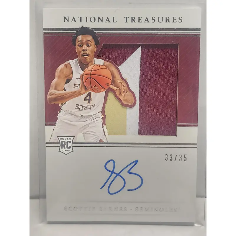 Scottie Barnes 2021 Panini National Treasures Collegiate Rookie Patch Auto #33/35