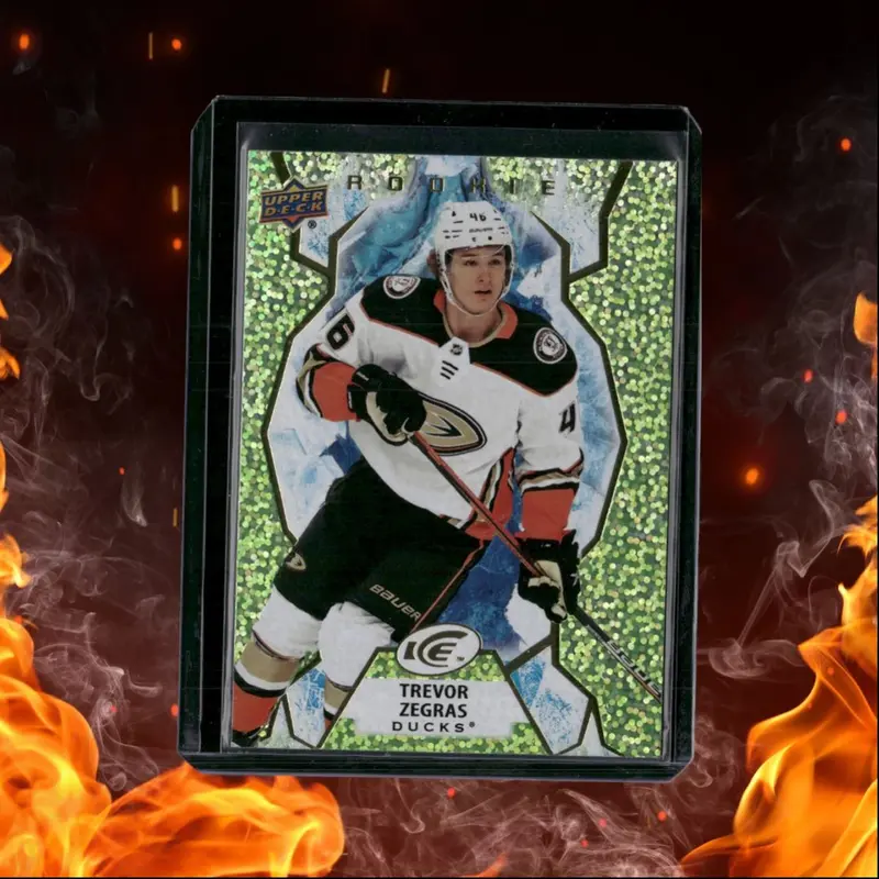 2021-22 Upper Deck Ice Trevor Zegras Green Rookie #123