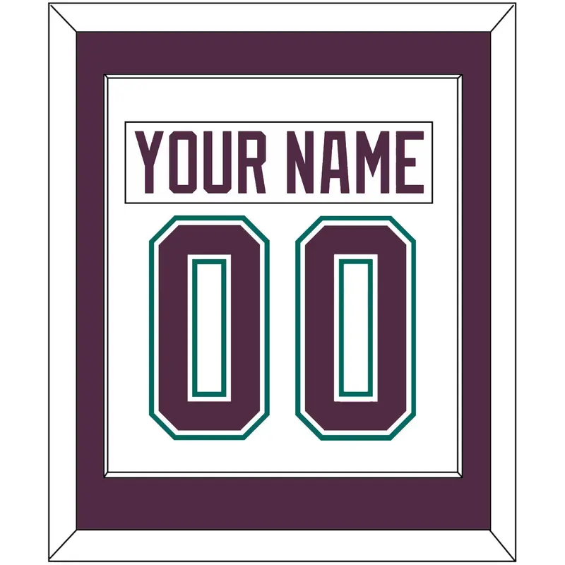 Anaheim Nameplate & Number (Back) Combined - Home White (1993-2006) - Single Mat 1