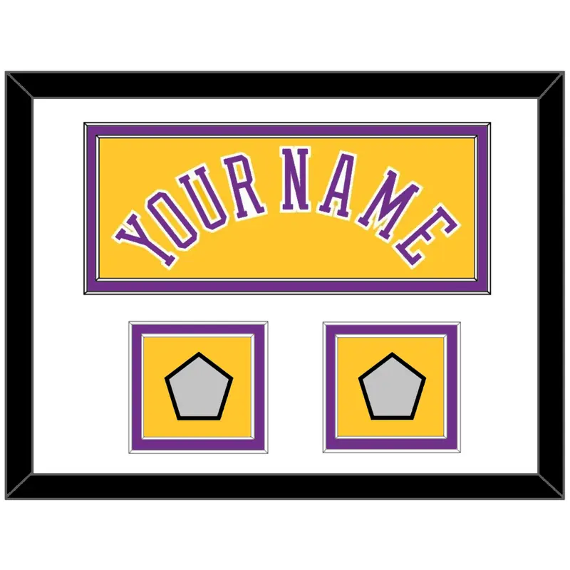 Los Angeles Name & 2 Champions Patches - Home Yellow (1978-1997) - Double Mat 1