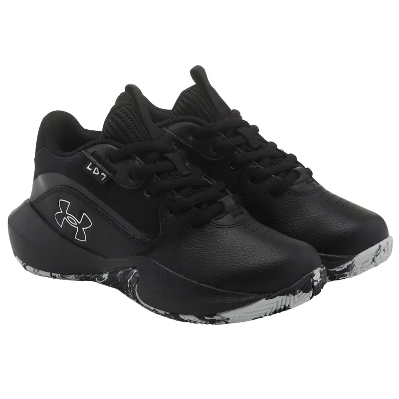 Under Armour Kids' Lockdown 7 Blk Basketball Shoe Little Kid 3028513-004