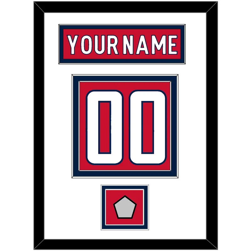 Washington Nameplate & Number (Back) With Stanley Cup Finals Patch - Home Red - Double Mat 1