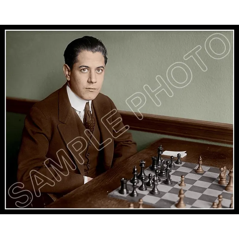 1915 Jose Capablanca Colorized 11X14 Photo - Cuban Chess Champion - 2638