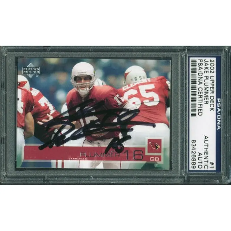 Cardinals Jake Plummer Authentic Signed Card 2002 Upper Deck #1 PSA/DNA Slabbed