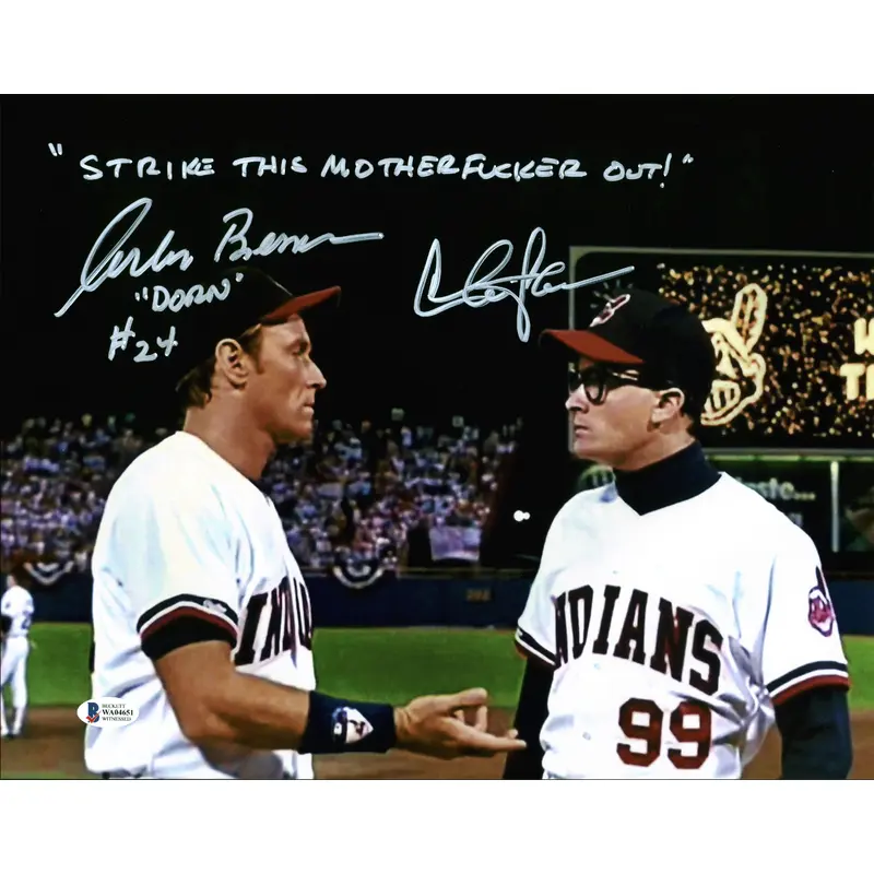 Charlie Sheen & Corbin Bernsen Major League "STMFO" Signed 11x14 Photo BAS