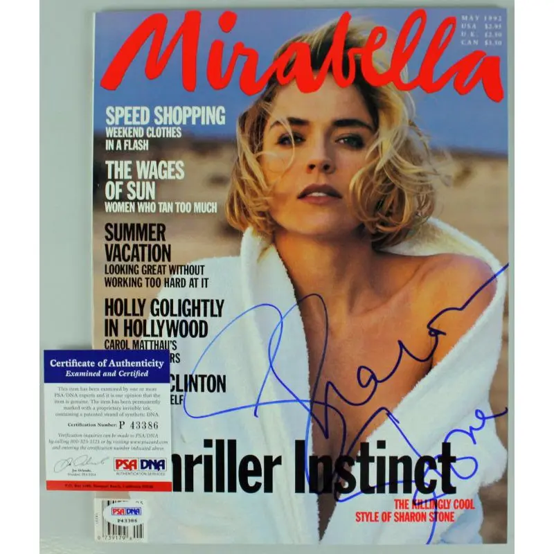 Sharon Stone Authentic Signed 1992 Mirabella Magzine PSA/DNA #P43386