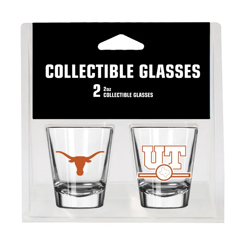 Texas Campus Colors 2oz Letterman Shot Glass 2 Pack