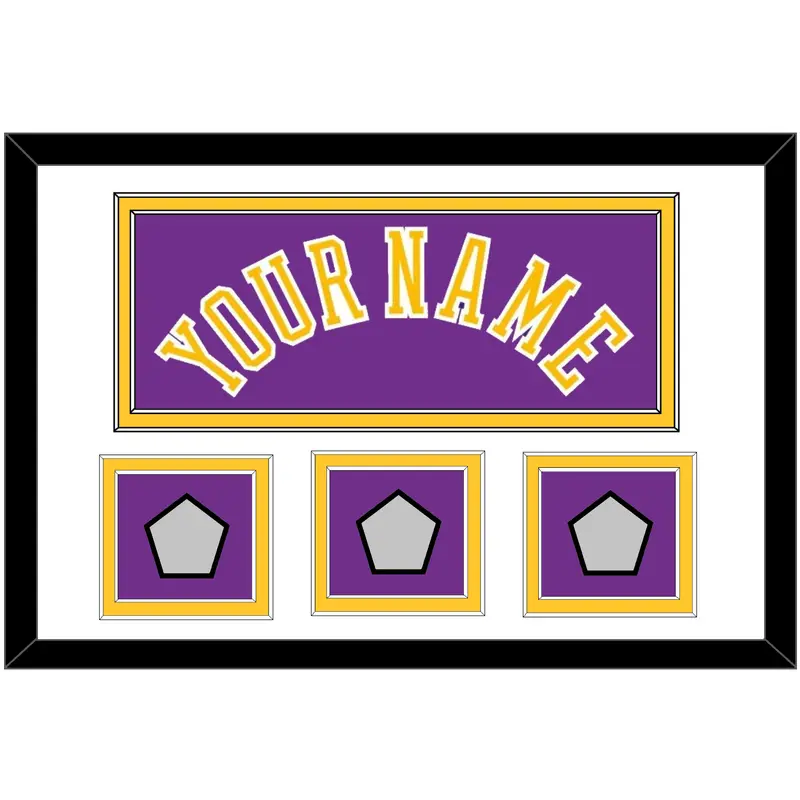 Los Angeles Name & 3 Champions Patches - Road Purple (1978-1997) - Double Mat 1