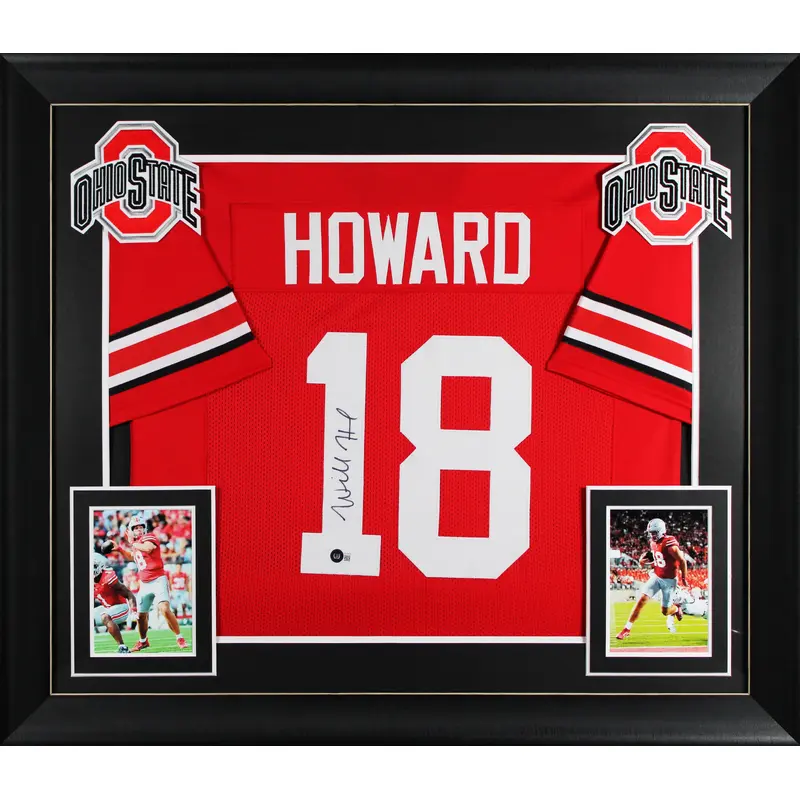 Ohio State Will Howard Authentic Signed Red Pro Style Framed Jersey BAS Witness