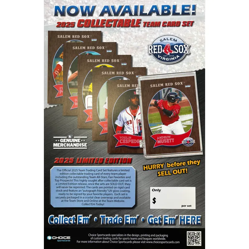 2025 Salem Red Sox Team Set