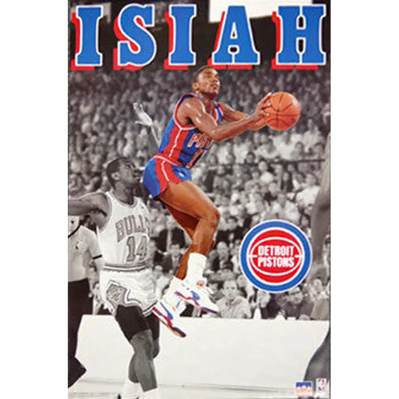 Isiah Thomas "Drive" Detroit Pistons NBA Action Poster - Starline 1991
