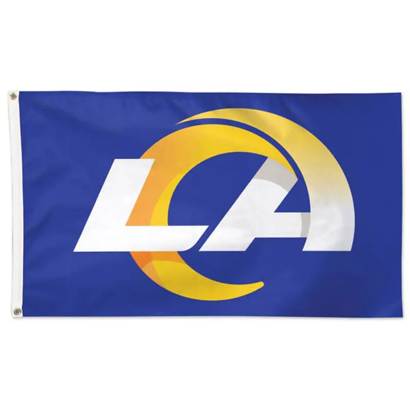 Los Angeles Rams LA-Logo-Style-On-Blue NFL Football Deluxe 3'x5' FLAG - Wincraft 2020