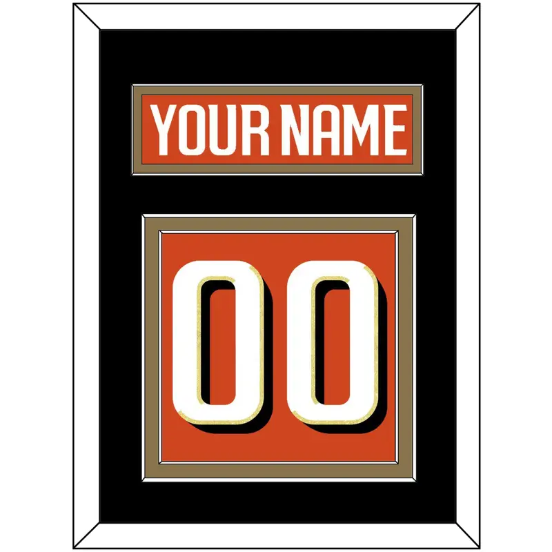 Anaheim Nameplate & Number (Back) - Home Orange - Double Mat 4