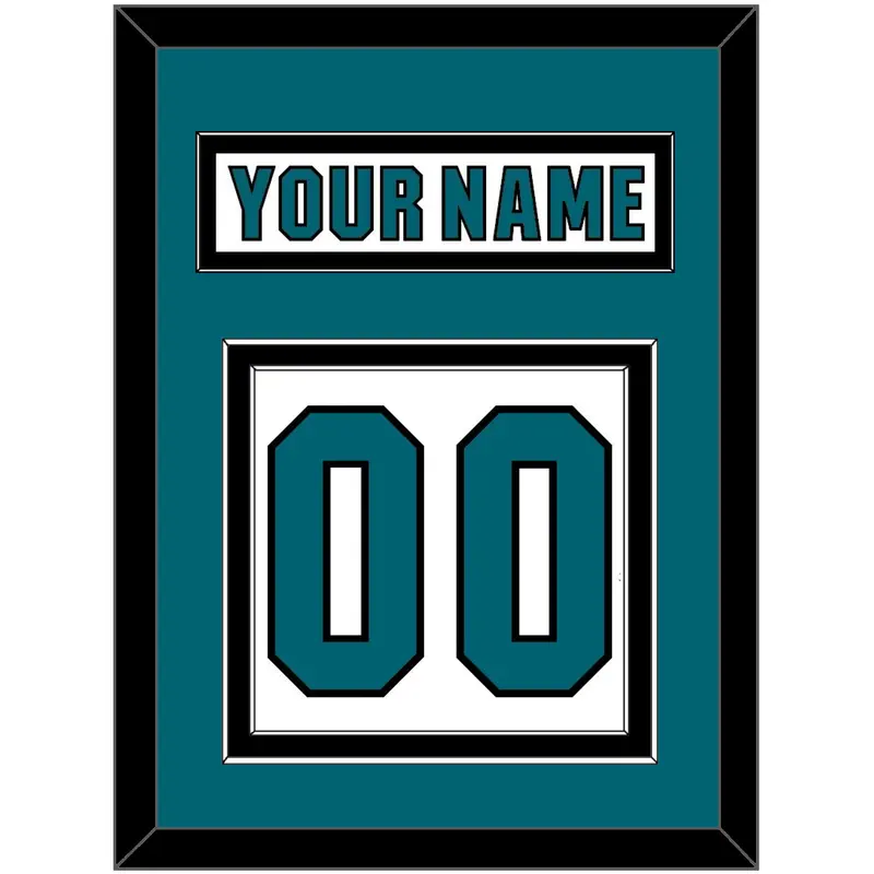 San Jose Nameplate & Number (Back) - Road White (2017-2022) - Double Mat 2