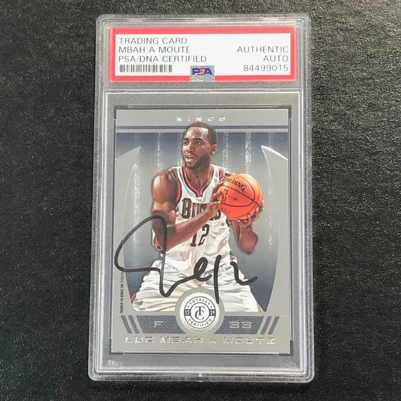 2013-14 Totally Certified #196 Luc Mbah a Moute Signed Card AUTO PSA Slabbed Bucks