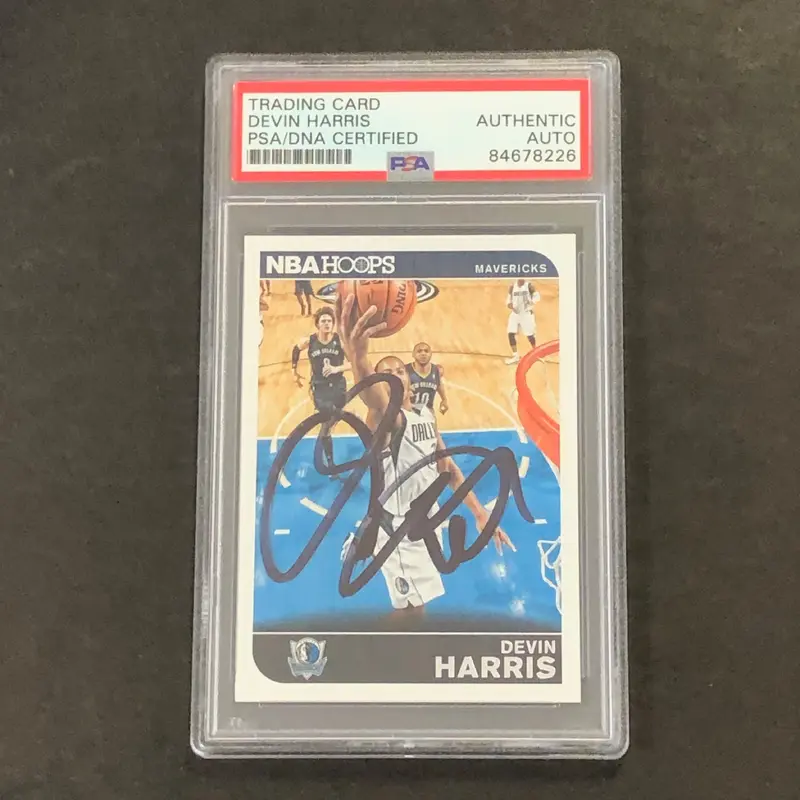 2014-15 NBA Hoops #133 Devin Harris Signed Card PSA Slabbed Mavericks