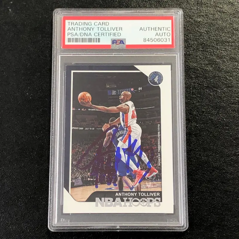 2018-19 NBA Hoops #104 Anthony Tolliver Signed Card AUTO PSA Slabbed Timberwolves