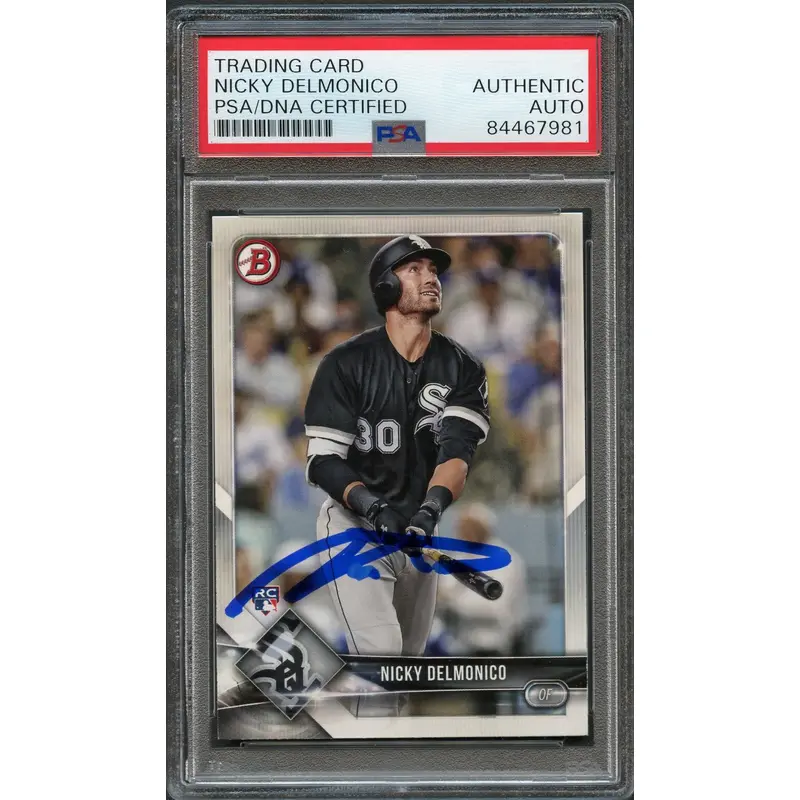 2018 Bowman #83 Nicky Delmonico Signed Card PSA Slabbed Auto RC White Sox