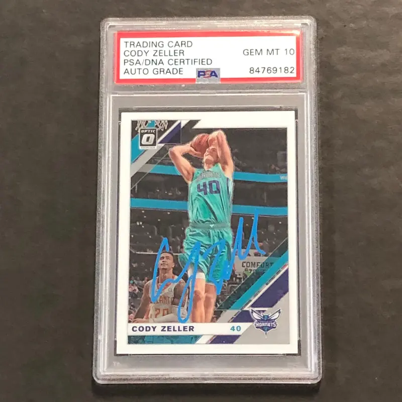2019-20 Panini Donruss #44 Cody Zeller Signed Card AUTO 10 PSA Slabbed Hornets