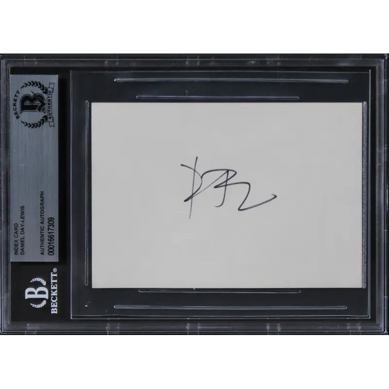 Daniel Day-Lewis Lincoln Authentic Signed 3x5 Index Card Autographed BAS Slabbed