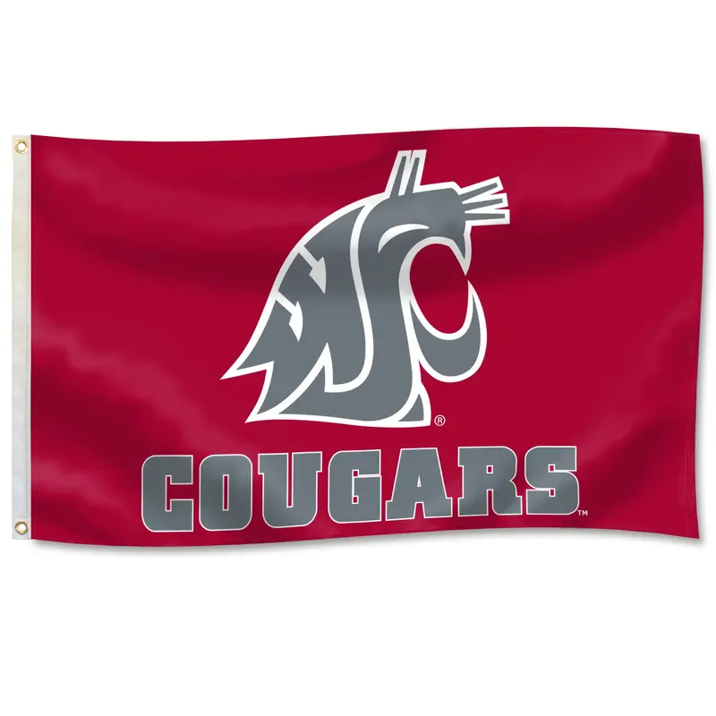 UB&F 3'x5' Crimson Flag with Gray Logo and "Cougars"