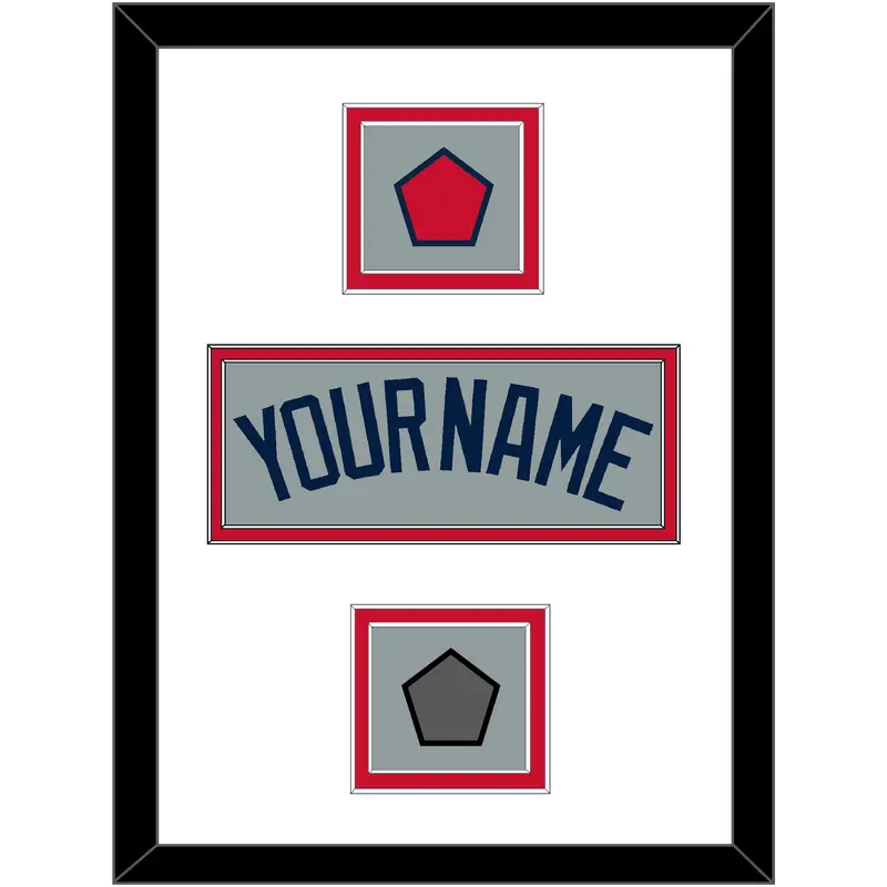Boston Name, Logo Patch & World Series Jersey Patch - Road Gray (2009-2013) - Double Mat 1