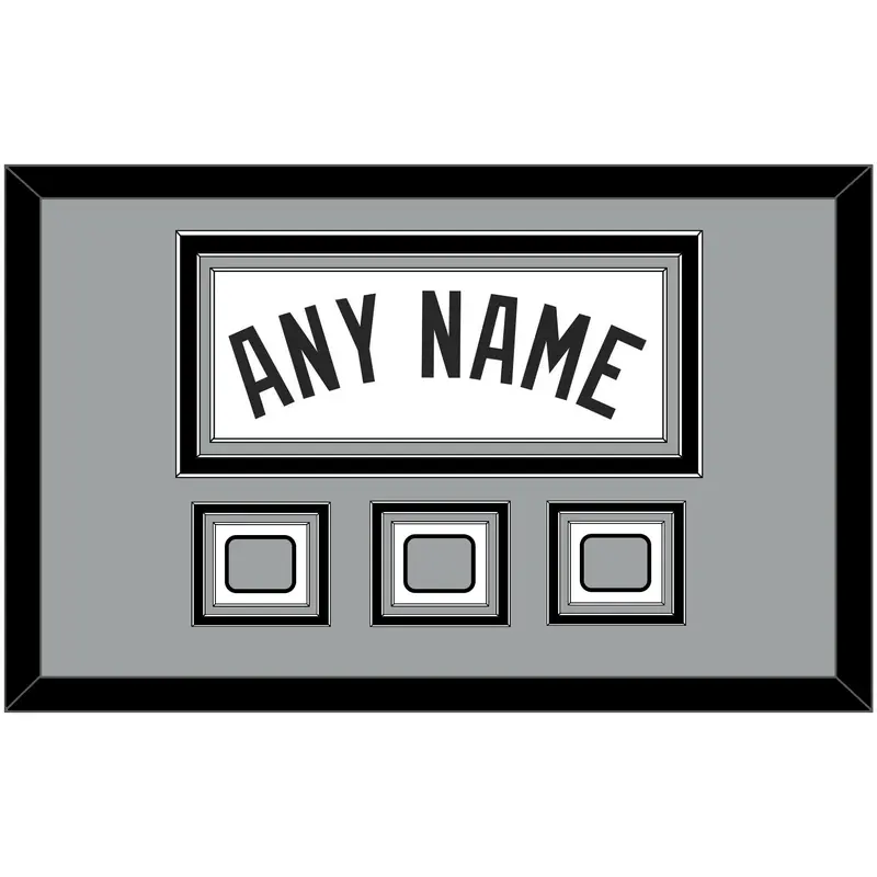 San Antonio Name With 3 Champions Banner Patches - Home White (1989-2002) - Triple Mat 3