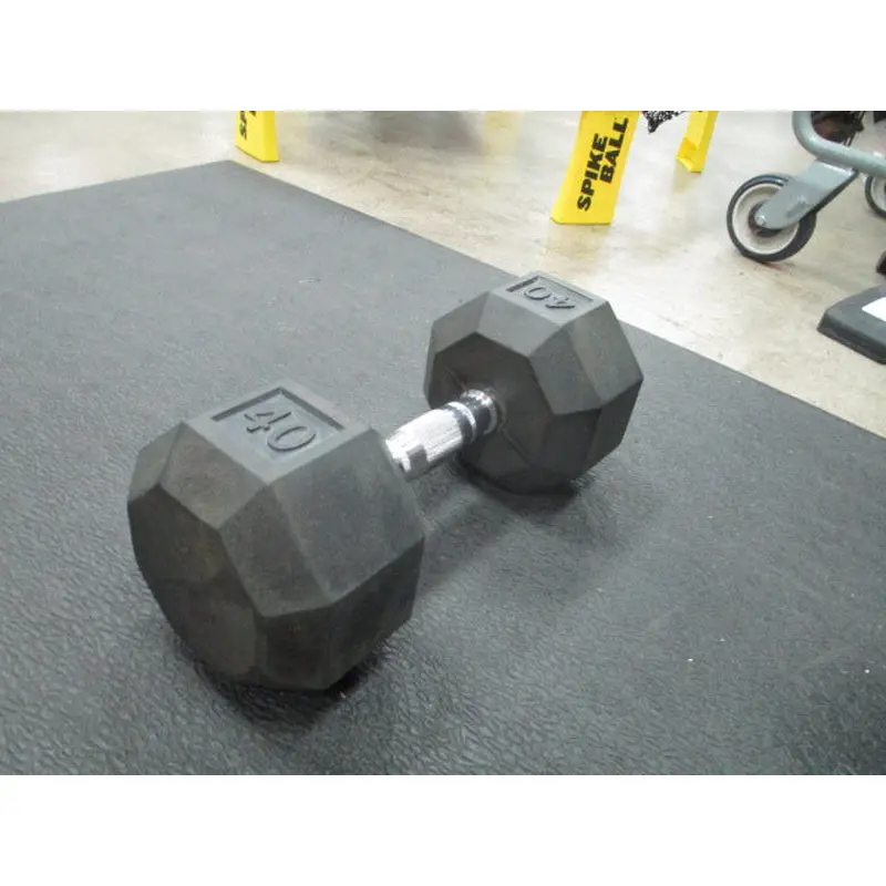 Used 40LB Rubber Hex Dumbbell