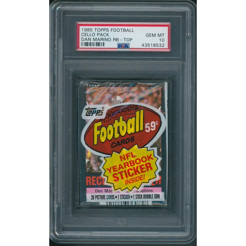 1985 Topps Football Unopened Cello Pack PSA 10 Dan Marino RB Top *8532
