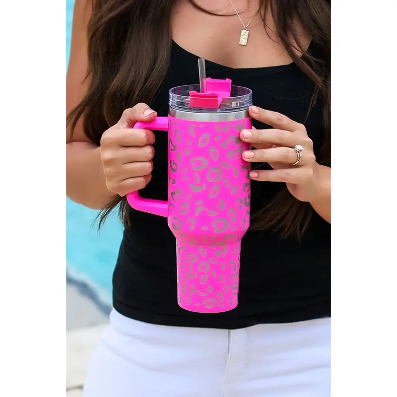 Rose Leopard Spotted 304 Stainless Double Insulated Cup 40oz