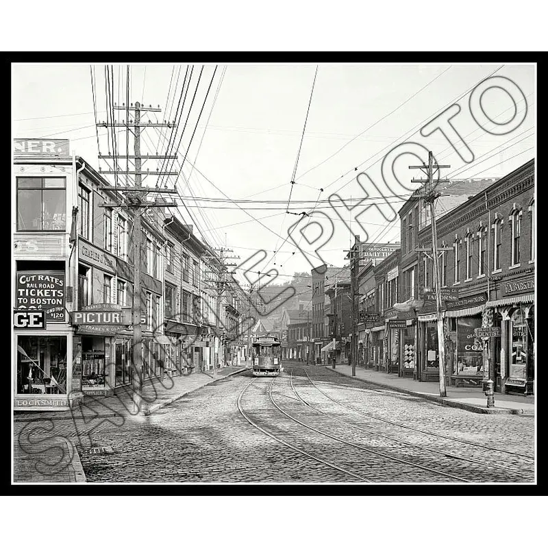 1910 Gloucester Massachusetts 8X10 Photo - Main Street - 2508