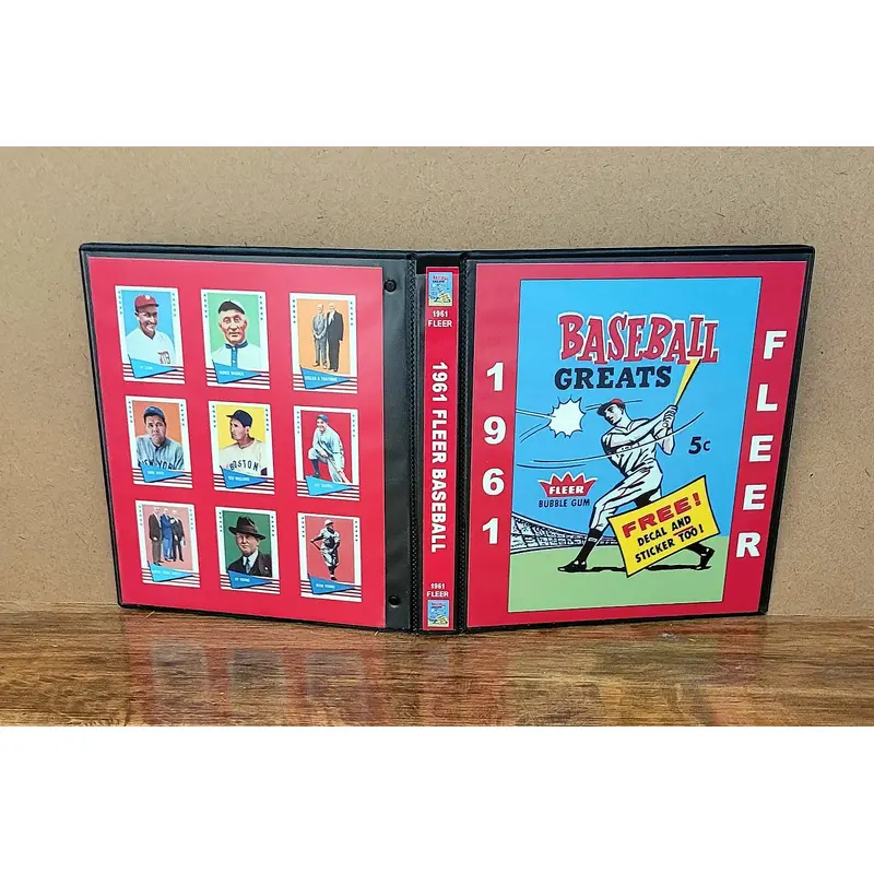 1961 Fleer Baseball Cards Custom Made Album Binder 3 Sizes - 3484