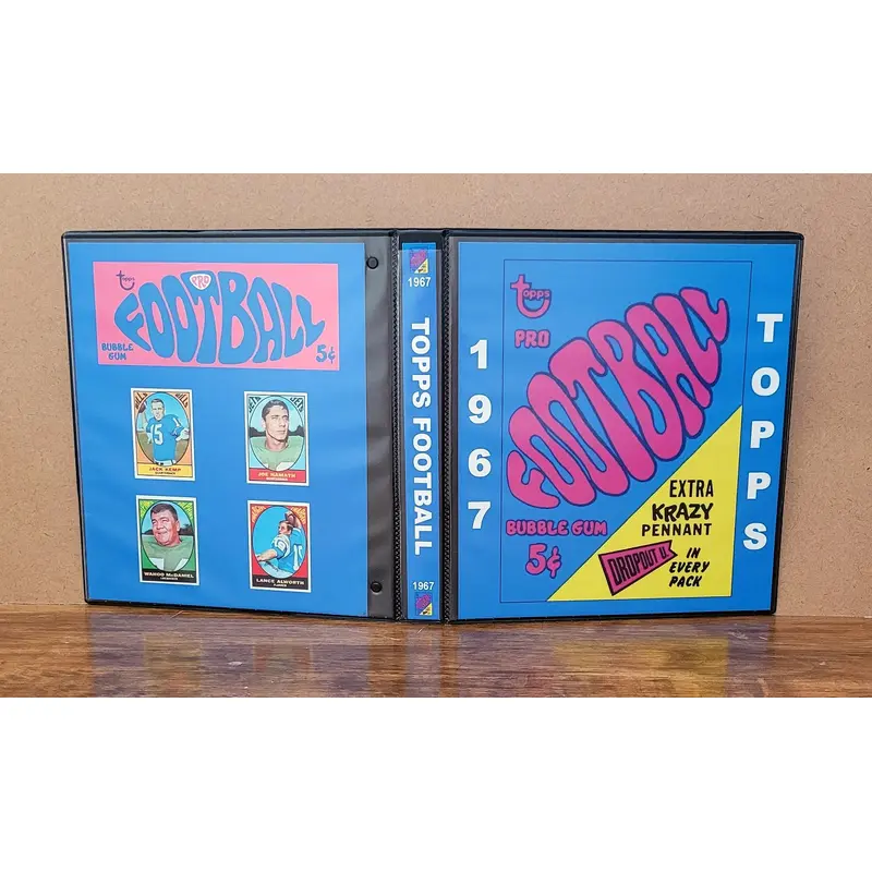 1967 Topps Football Cards Custom Made Album Binder Inserts 3 Sizes - 3535