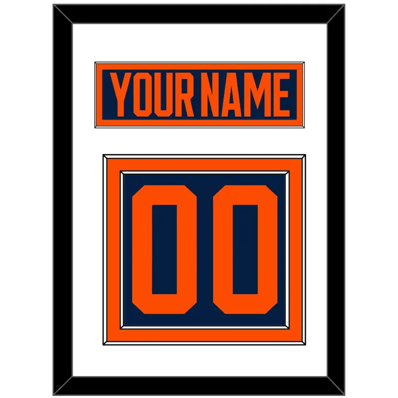 Edmonton Nameplate & Number (Back) - Alternate Navy (2019-2024) - Double Mat 1