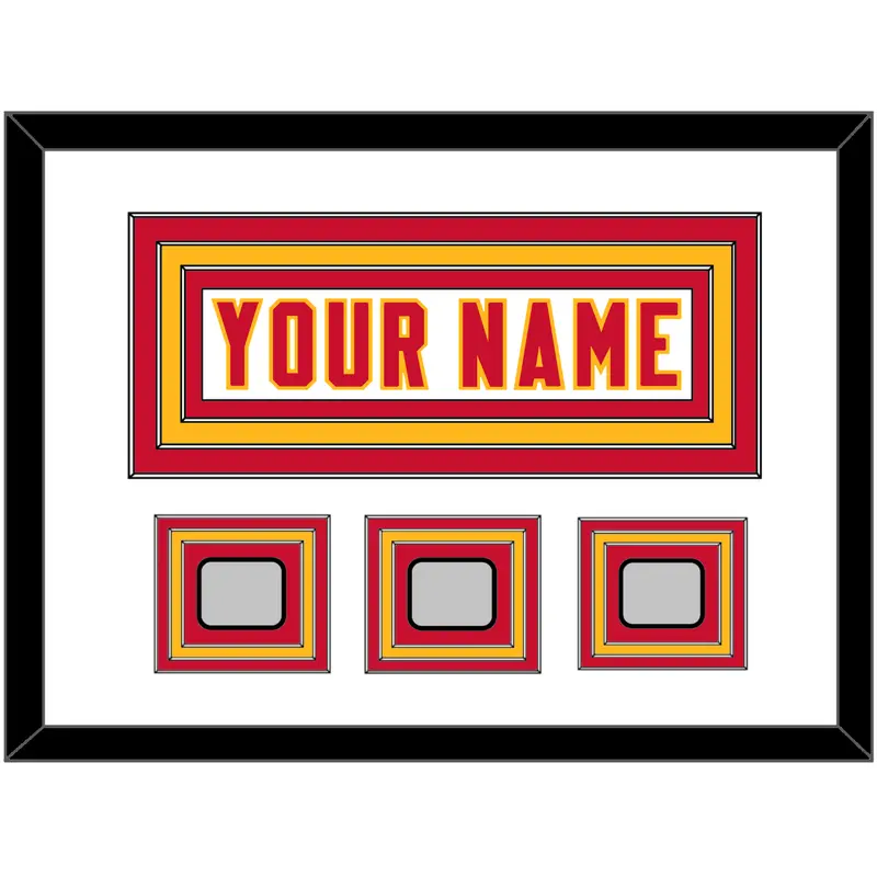 Kansas City Nameplate & 3X Super Bowl Champions Patches - Road White - Triple Mat 1