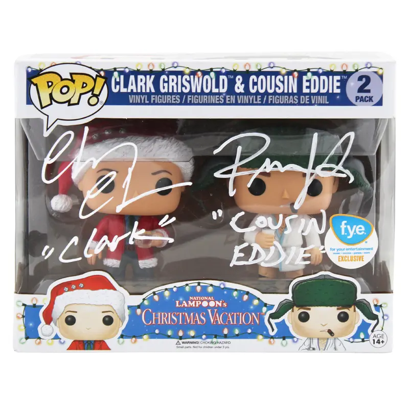 Chevy Chase & Randy Quaid "2x Insc" Signed Funko Pop Vinyl Figure BAS #BK88244