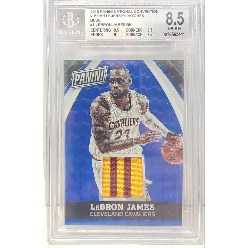 LeBron James 2015 Panini National Convention VIP Patch #25/25 BGS 8.5 Nm-Mint+
